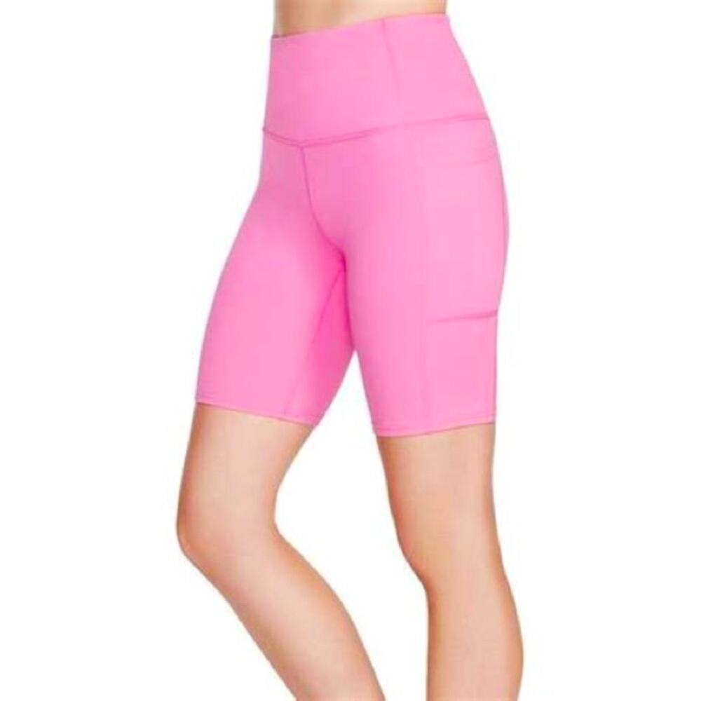 SKECHERS Women's Athletic Rose Pink High Waisted Pocket Bike Shorts Size XS